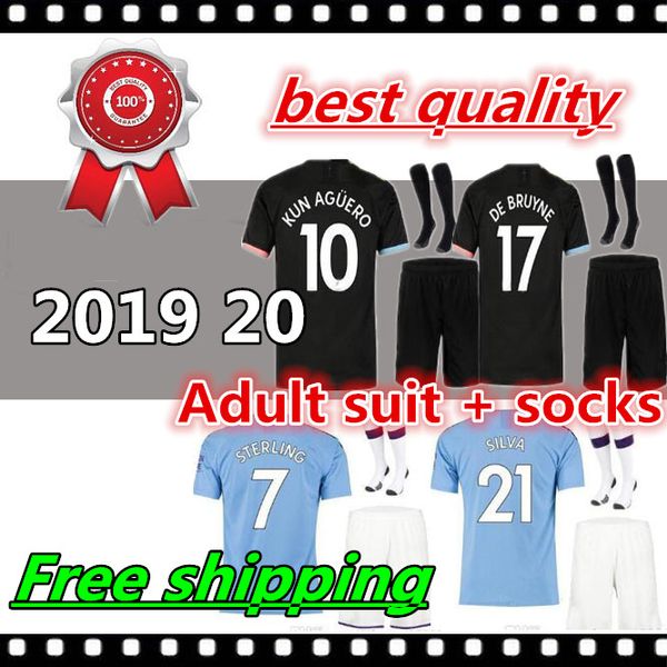 

2019 2020 sane man ђболне майки mahrez city 19 20 de bruyne kun aguero ђболна ђболка silva sterling ђ, Black
