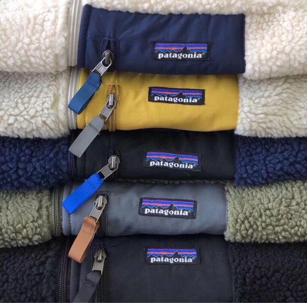 

патагония мужская дизайнерская куртка пальто овечья овчина флис теплое пальто открытый hombres куртка, Black;brown