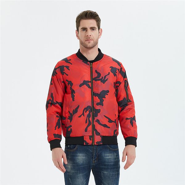 

mens spring autumn camouflage cotton jacket mens zipper coats with pockets stand collar long sleeved contrast color jacket, Black;brown