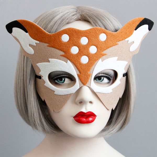 

1pc fashion christmas mask elk deer costume mask halloween christmas party antler half face animal 2019 navidad oct