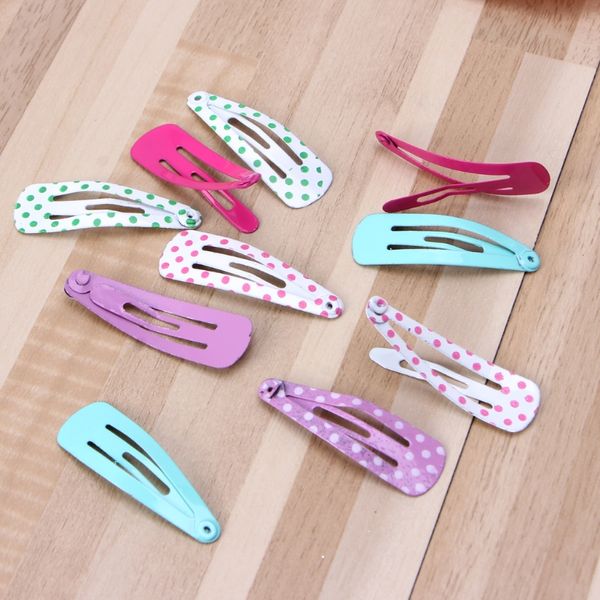 

drop ship 10 pcs cute colorful metal snap clips hair pin girls hair clips kids accessories, Slivery;white