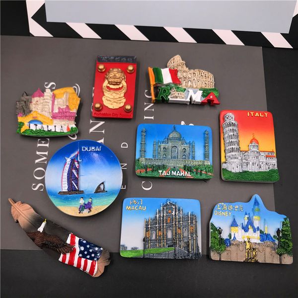 

babelemi 1pcs china shanghai beijing macau india italy usa dubai fridge magnets world travel souvenirs home decoration