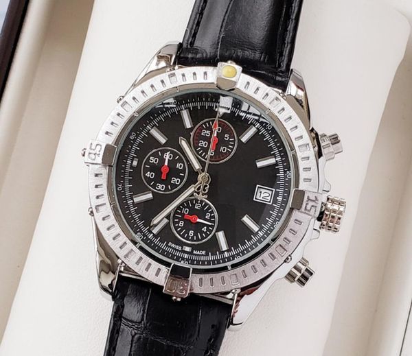 

luxury stainless steel dial united rome leather watch fashionable men's quartz movement limited edition men's watch, Slivery;brown