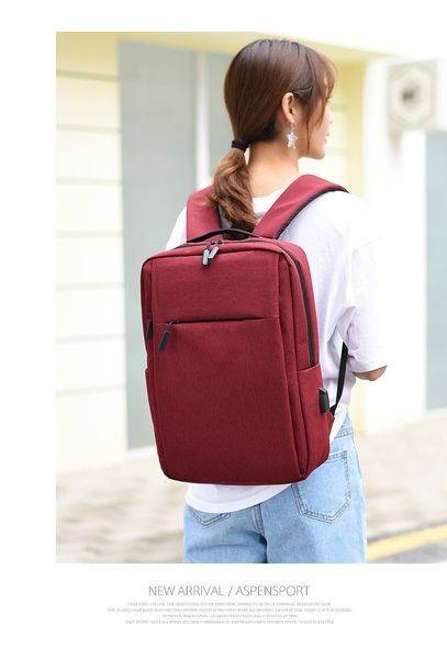 

usb cable backpack casual backpacks teenager student schoolbag travel bags 5 colors 43x32x15cm in stock fast shipping