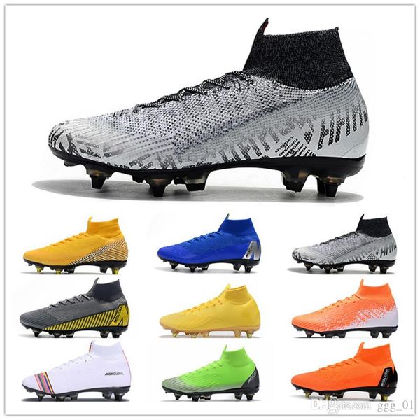 

2019 mercurial superfly vi elite sg ac men's soccer shoes crampons de football boots chuteira ronaldo neymar men world cup soccer cleat