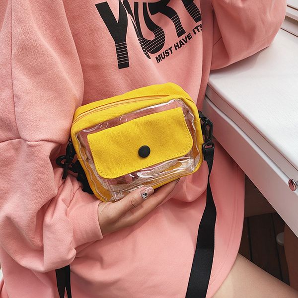

2020 new women's shoulder bag fashion transparent small fresh shoulder messenger casual mini square bag
