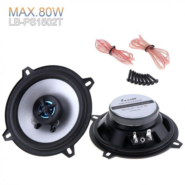 

labo 2pcs 5 inch 2 way 80w car hifi coaxial speaker automobile automotive loud sound loudspeaker audio stereo speaker for car