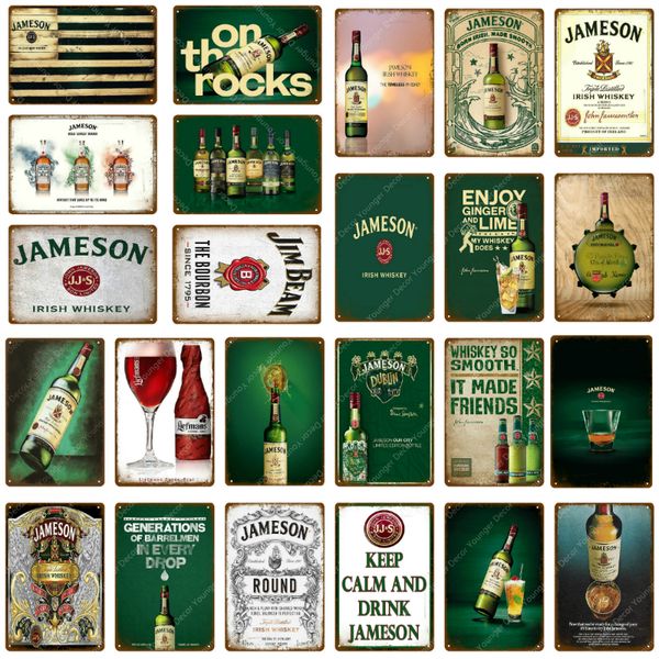 

jameson irish whiskey metal signs classic vintage retro beer poster bar decor club pub wall sticker art kraft decorative plate