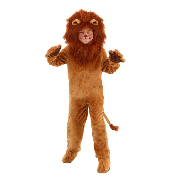 

child deluxe lion costume kids animal halloween cosplay costumes fancy wizard of oz movie role jumpsuits, Black;red