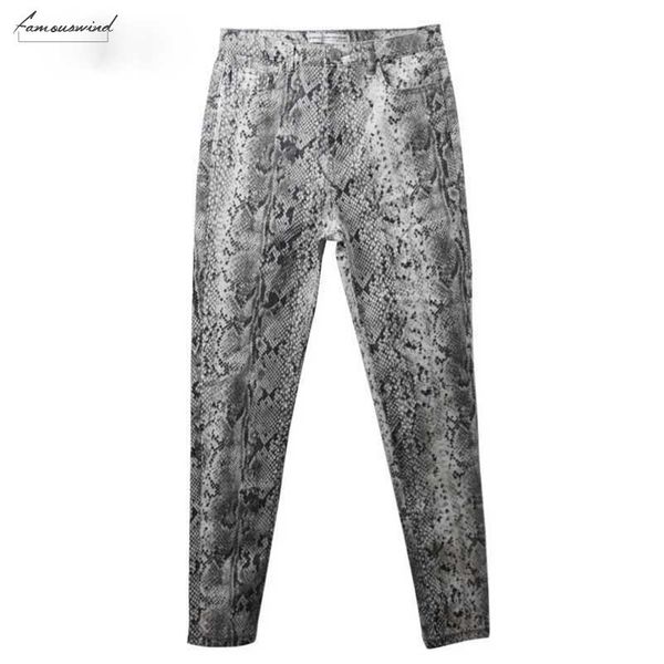 

women snake trousers print pencil pattern elastic ladies high waist skinny fashion stretch autumn winter female pants, Black;white