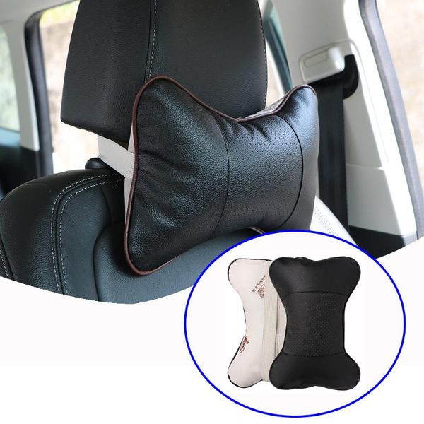 

2 pcs pu leather car headrest neck pillow auto seat cover head neck rest cushion headrest pillow automobiles accessories