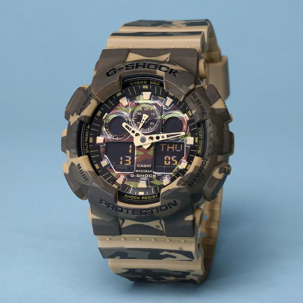 

new fashion sports watch ga100 silicone strap multifunction chrono professional waterproof led digital men's watch, Slivery;brown