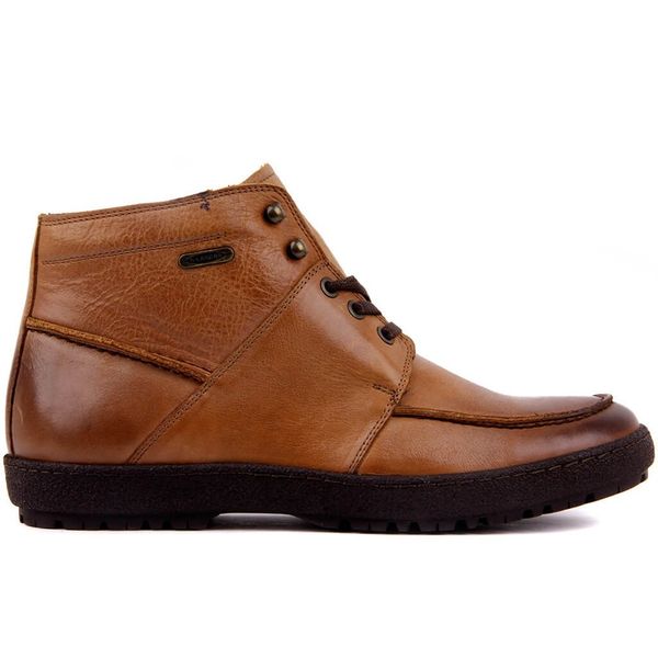 

sail lakers-tan leather lace-up men boots, Black