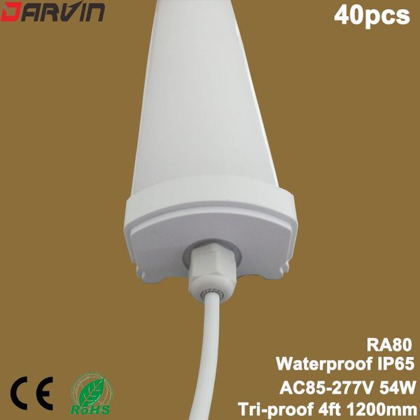 

2019 new style waterproof ip65 led tube light fluorescent lamp 4ft 1200mm 120cm 54w led tri-proof light for wet warehouse icehouse