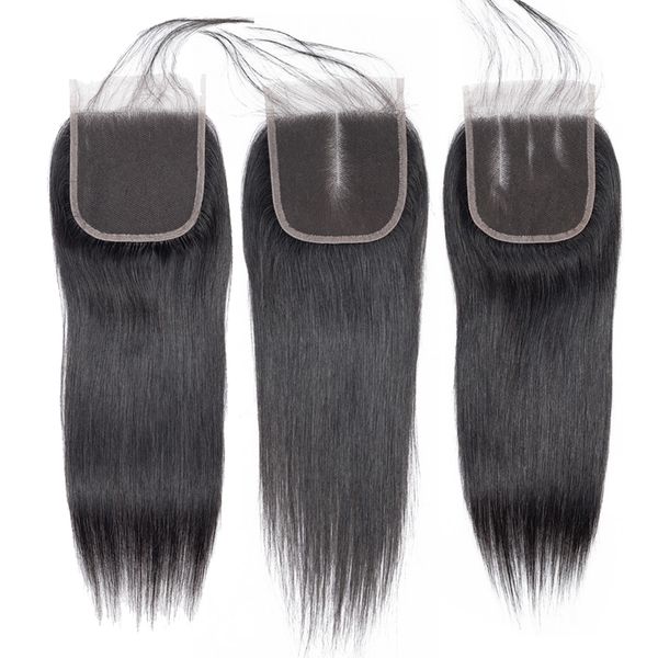 

brazilian straight pre plucked ear to ear 13x6 lace frontal closure with baby hair part remy 100% human hair, Black