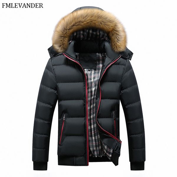 

2019 men casual detachable hooded parka winter men fashion cotton slim fit coat thick warm homme's zipper jacket plus size, Black