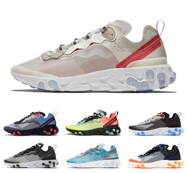 

2019 react mens running shoes element 87 55 anthracite triple black white red orbit fashion women trainers sports sneaker