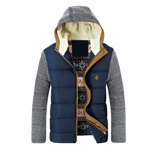 

winter coat men's warm parkas thick fleece cotton coats slim male jackets hooded coat mens brand clothing, Black