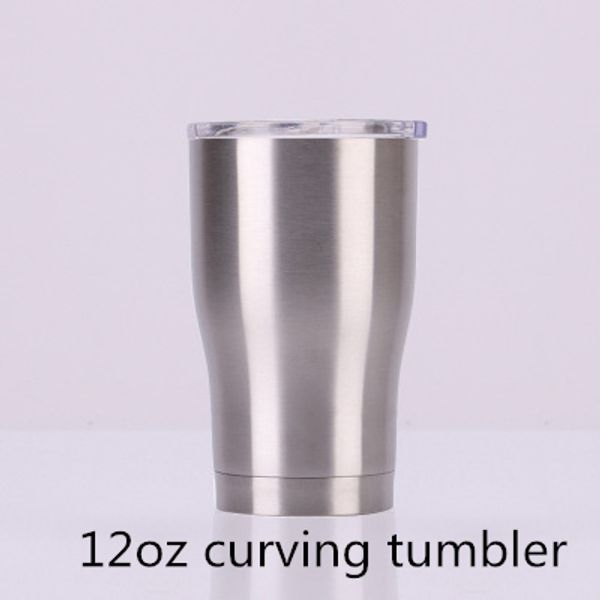 новое поступление 12 унций изогнутый стакан кривая из нержавеющей стали стакан с двойными стенками вакуумный классический герметичный с крыш