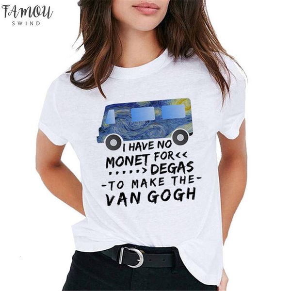 

van gogh oil art women t shirt t shirt female casual new streetwear tshirt graphic tee shirts harajuku femme 2020, White