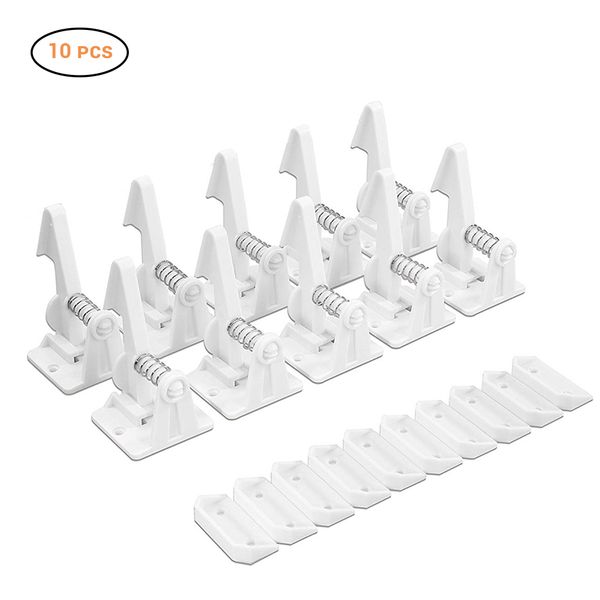 

10pcs child safety spring locks baby proof locks protection from children safety cabinet drawer lock security drawer latches