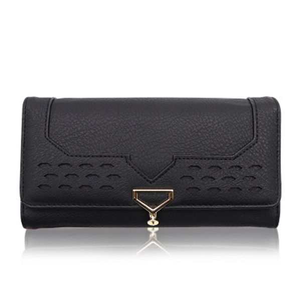 

large capacity women pu leather wallets female long hasp purses lady coin pocket card holders new money bag clutch, Red;black