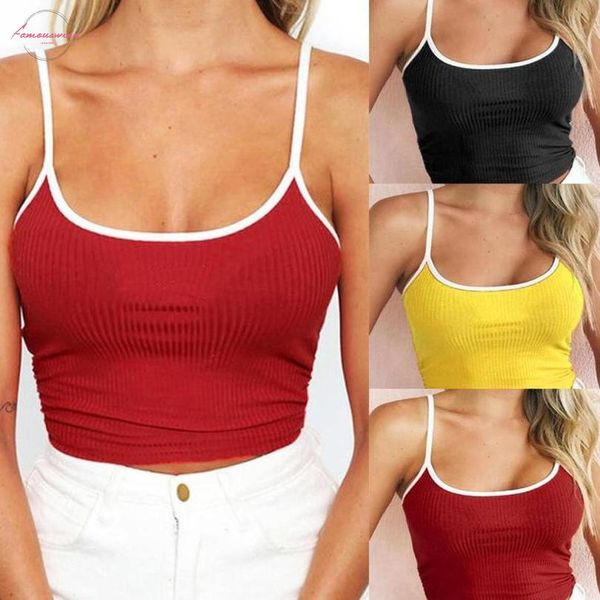 

t shirt adjustable shoulder straps sleeveless crop t shirt summer for women camis 2020ma7, White