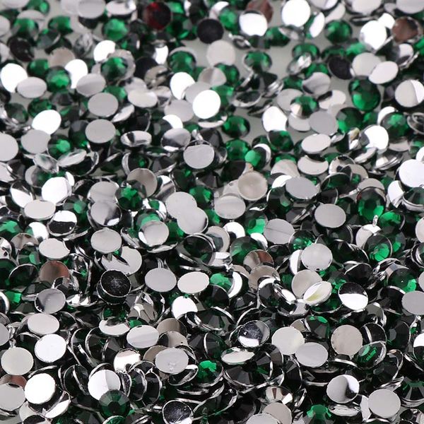 

nail art decorations dark green 10000pcs 2mm/3mm/4mm/5mm round resin flatback rhinestones diy phone shoes, Silver;gold