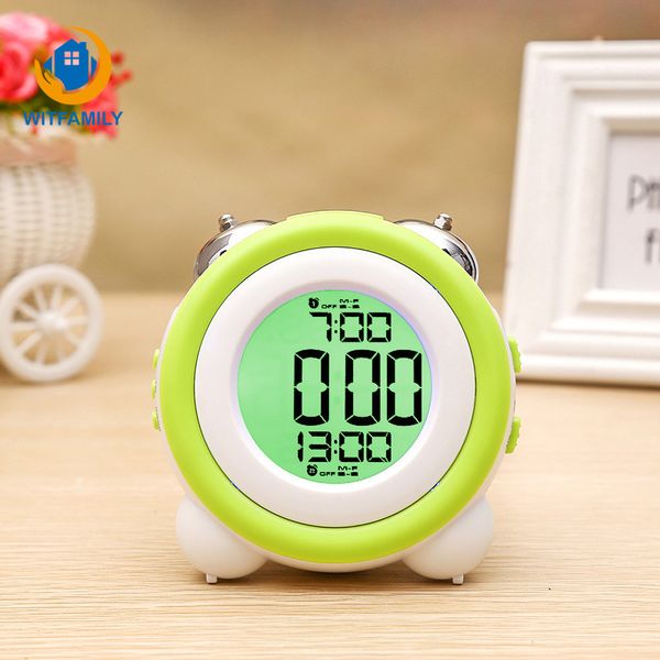 

creative simple stereo led alarm double bells two sets of alarm clock mute luminous electronic clock student gift