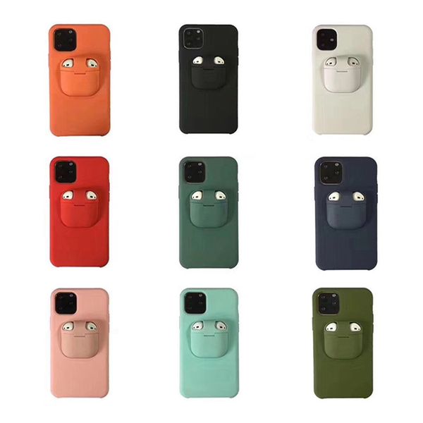 

phone cases with earphone protective shell solid silicone material for iphone11 pro max xr xs 678 plus can accommodate airpods 123 rd
