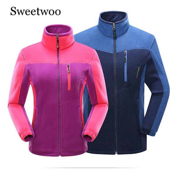 

winter men women outdoor wool fleece soft shell jacket windproof thermal hiking jacket skiing climbing quick dry, Blue;black