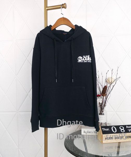 

mens logo hoodie letter printing neck simple casual comfort wild trend hoodie, Black