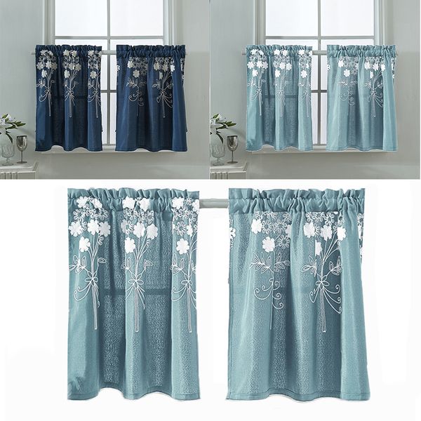 

вышивка short занавес blackout для кухни кафе drapes спальня ванная комната окно украшение super soft
