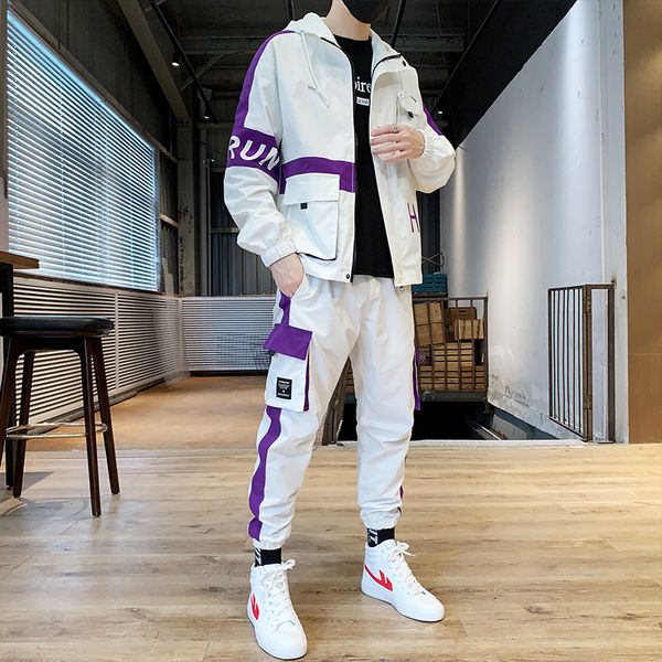 

2019 new winter sportswear set tracksuit mens sweat suits casual hoody suit men polyester tracksuit sportwear hommes coat jj60nt, Gray