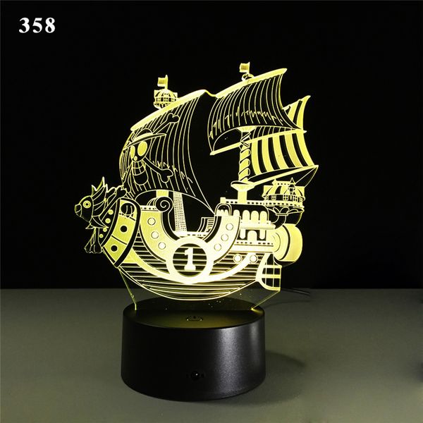 

3d pirate ship night light speed boat sailboat yacht led nightlight home decor rgb table sleep lamp kids birthday christmas gift