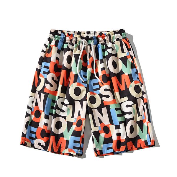 

beach shorts men summer hawaii print breathable drawstring short pants casual homme quick dry watersport mens shorts m-5xl, White;black
