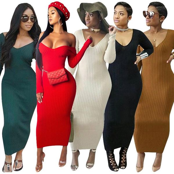 

color dresses v neck long sleeve bodycon dress fashion office lady casual clothing womens autumn solid, Black;gray