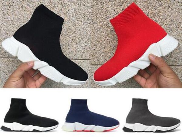 

selling speed trainers runner sneakers new mens womens high casual sock shoes triple balck white fashion luxury designer shoes, Black