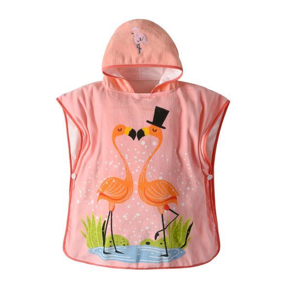 

19 years old children's bathrobe baby nude powder swan cotton hooded hooded cloak cloak baby bath towel
