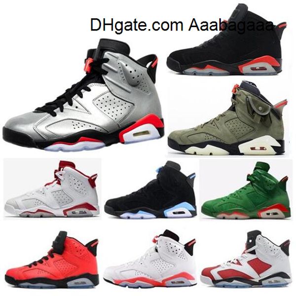 

2019 new 6 bred infrared jsp reflective basketball shoes men 6s travis scotts hare alternate 91 carmine white infrared sneakers with box