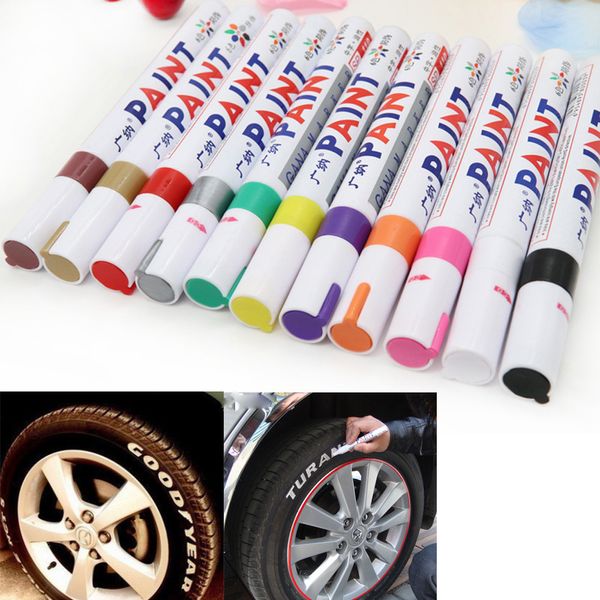 

colorful waterproof pen car tyre tire tread cd metal permanent paint markers graffiti oily marker pen car styling #30