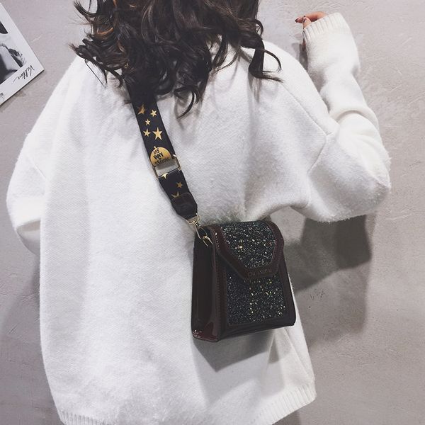 

patent leather small bag women's bag new 2019 korean version of the shiny crossbody shoulder crossbody