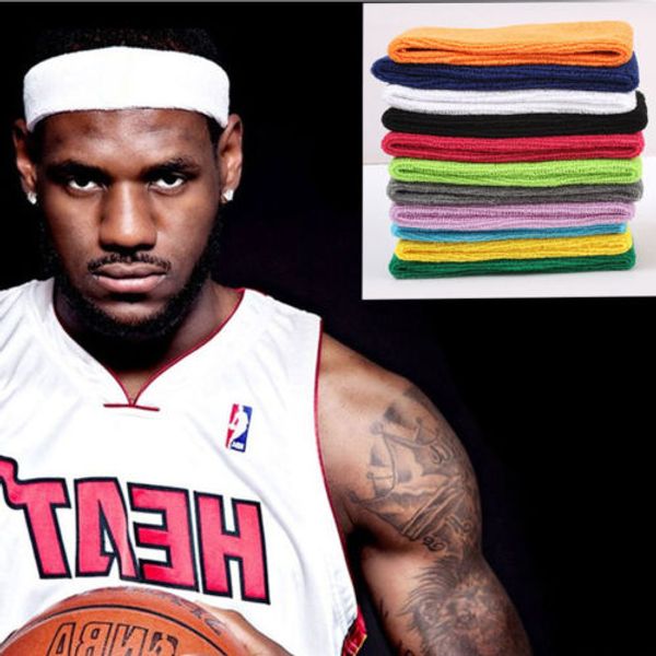 

new 10colors cotton sport yoga headband men women sport elastic sweatband headband yoga/gym stretch hair head band