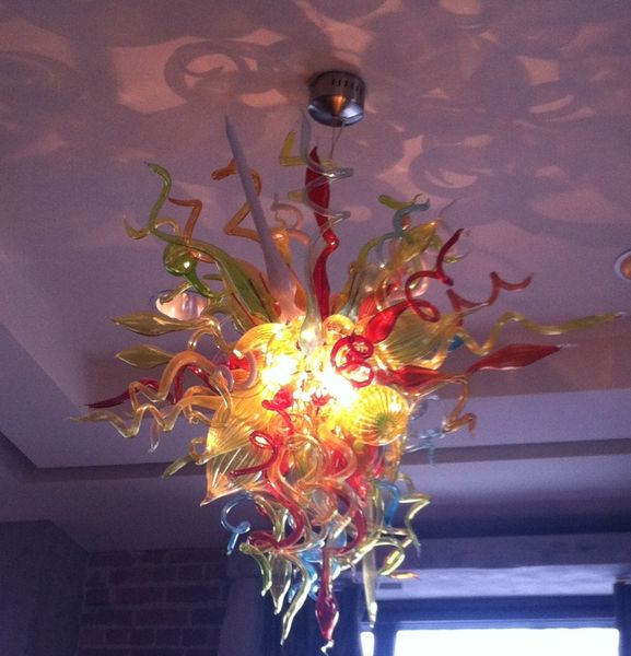 

new arrival mini chandelier pop art home decor elegant chihuly style hand blown murano glass pendent light