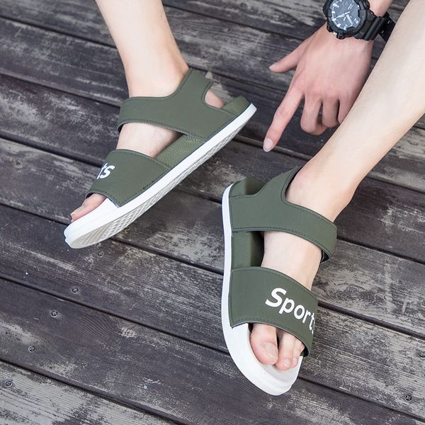 

men sandals new arrivals summer slippers men beach sandals pvc men's casual hollow breathable non-slip water shoes, Black