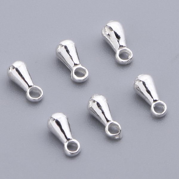 

6pcs 925 sterling silver extender chain tear drop dangle end beads, jewlelry findings for making bead necklace, bracelets, Black