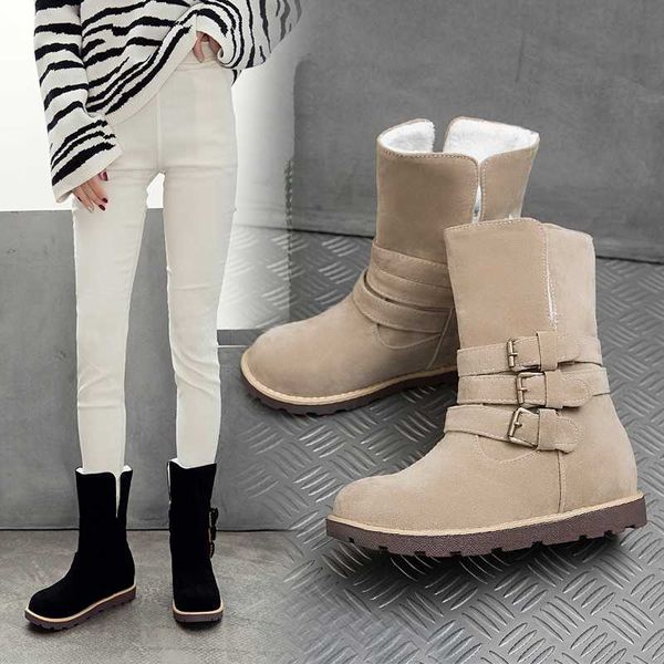 

vigor freshness winter women boots flat heels shoes woman snow boots autumn warm shoes ladies warm fur my343, Black