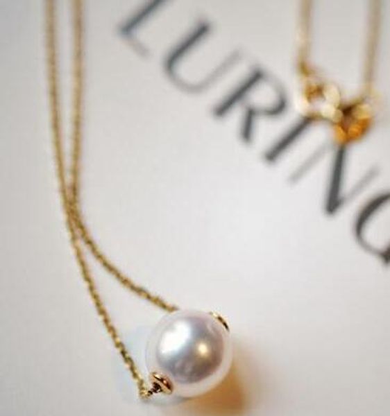 

envÃ­o gratis akoya 8-9mm quilates collar de perlas naturales colgante, Silver