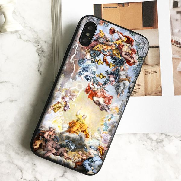 

capa luxury allegory art phone case for iphone 11 pro xs max xr 8 7 6s plus 5 se case soft black tpu silicone cover.