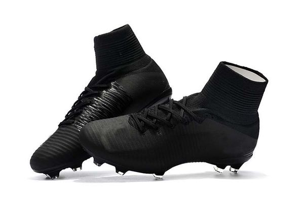 

mens/woman/kids football boots superfly v tf/ic/fg cr7 dark black soccer shoes